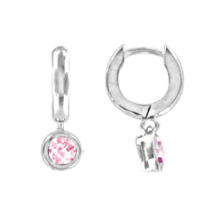 Creolen mit rosa Zirkonia 