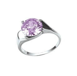 Women's ring with amethyst 