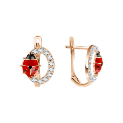 Серьги с фианитами 