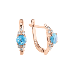 Серьги с топазами и фианитами 