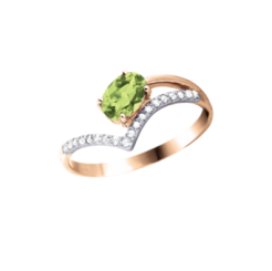 Damenring mit Chrysolith und Zirkonia 