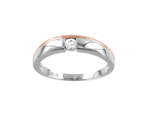 Ladies ring with zirconia, gold plated 