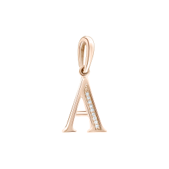 Pendant letter "A" with diamonds 