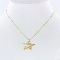 Gelbgold Kette mit Anhänger Stern 