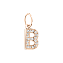 Buchstabenanhänger "B" mit Zirkonia 