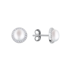 Ohrstecker mit Perlen und Zirkonia 