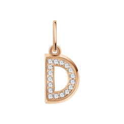 Buchstabenanhänger "D" mit Zirkonia 