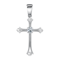 Anhänger-Kreuz mit Zirkonia 