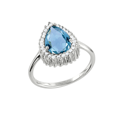 Women's ring with zirconia 