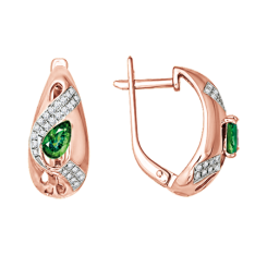 Earrings with emerald and diamonds 