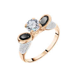 Damenring mit Brillanten und Saphir 