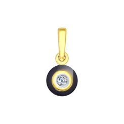 Pendant with black ceramic and diamond 