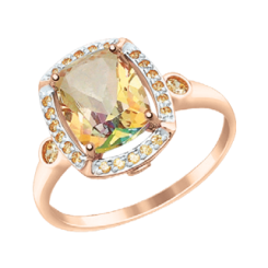 Damenring mit Swarovski Zirkonia und Topas Swarovski 