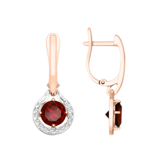 Ohrhänger mit Granat und Zirkonia 
