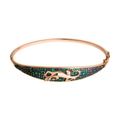 Armband mit grünen Achaten und Zirkonia 