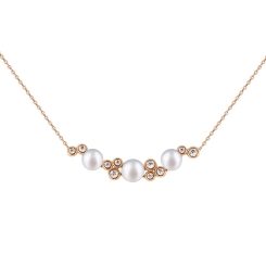 Collier mit Perlen und Zirkonia 