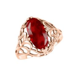 Women's ring with a ruby 