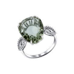 Women's ring with quartz and zirconia 
