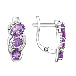 Ohrringe mit Amethysten und Zirkonia 