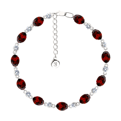 Armband mit Granaten und Zirkonia 
