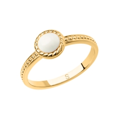 Gilded women's ring with enamel 