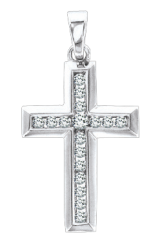 Anhänger – Kreuz mit Zirkonia 