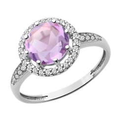 Women’s ring with amethyst and zirconia 