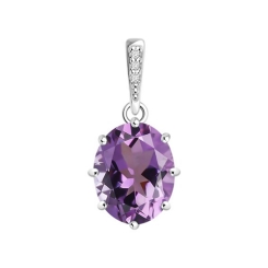 Pendant with amethyst and zirconia 