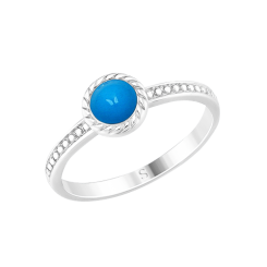 Women's ring with blue enamel 