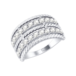 Кольцо с жемчужинами Swarovski 