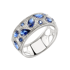 Damenring mit blauen Zirkonia 