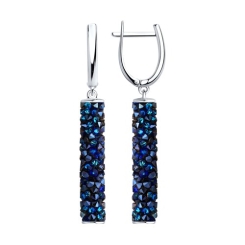 Серьги с синими кристаллами Swarovski 