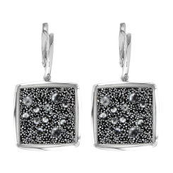 Серьги с черными кристаллами Swarovski 