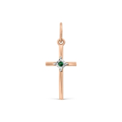 Anhänger - Kreuz mit Smaragd 