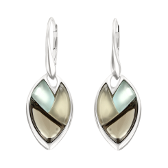 Earrings with agate and smoke topaz 