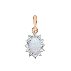 Pendant with opal and zirconia 
