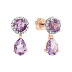 Ohrstecker mit Amethysten und Zirkonia 
