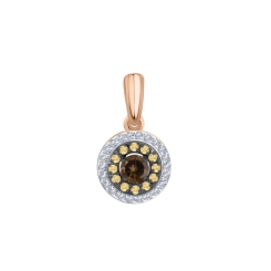 Pendant with smoky topaz and zirconia 