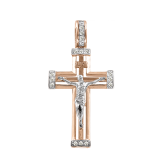 Anhänger-Kreuz mit Zirkonia 