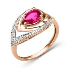 Women's ring with zirconia and corundum 