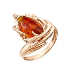 Damenring mit Bernstein 