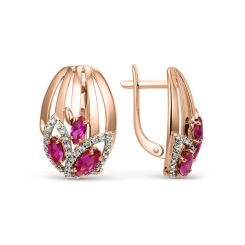 Earrings with zirconia and corundum 