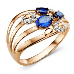 Damenring mit Korund und Zirkonia 