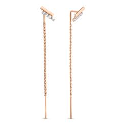 Ohrhänger als Durchzieher mit Zirkonia 