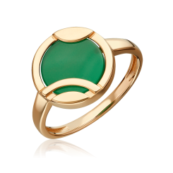 Women's ring with green agate 