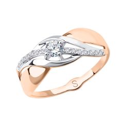 Кольцо с фианитами 