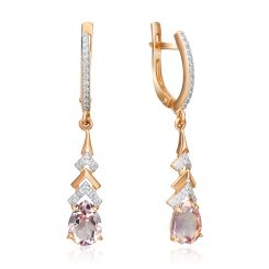 Ohrhänger mit Zirkonia und Amethyst 