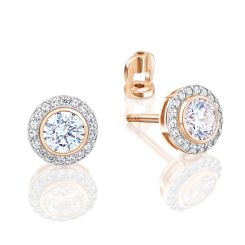 Серьги-пуссеты с фианитами 