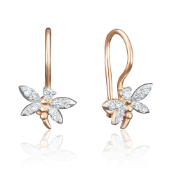 Серьги с фианитами 