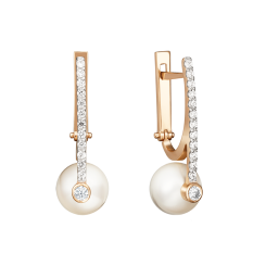 Earrings with pearl and zirconia 